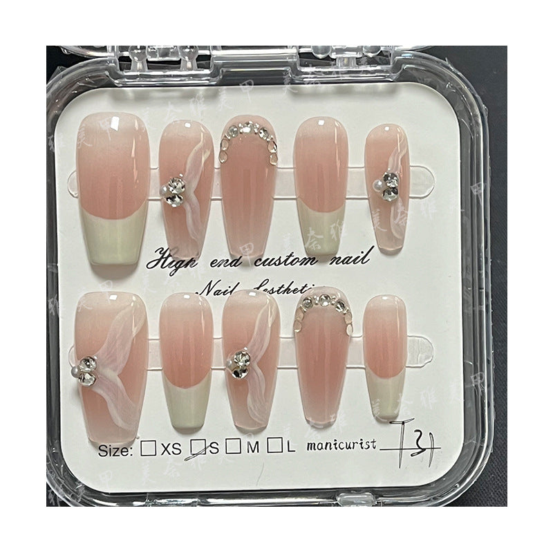 Mina Elegant Manicure Pink Tip Gentle Nail Stickers