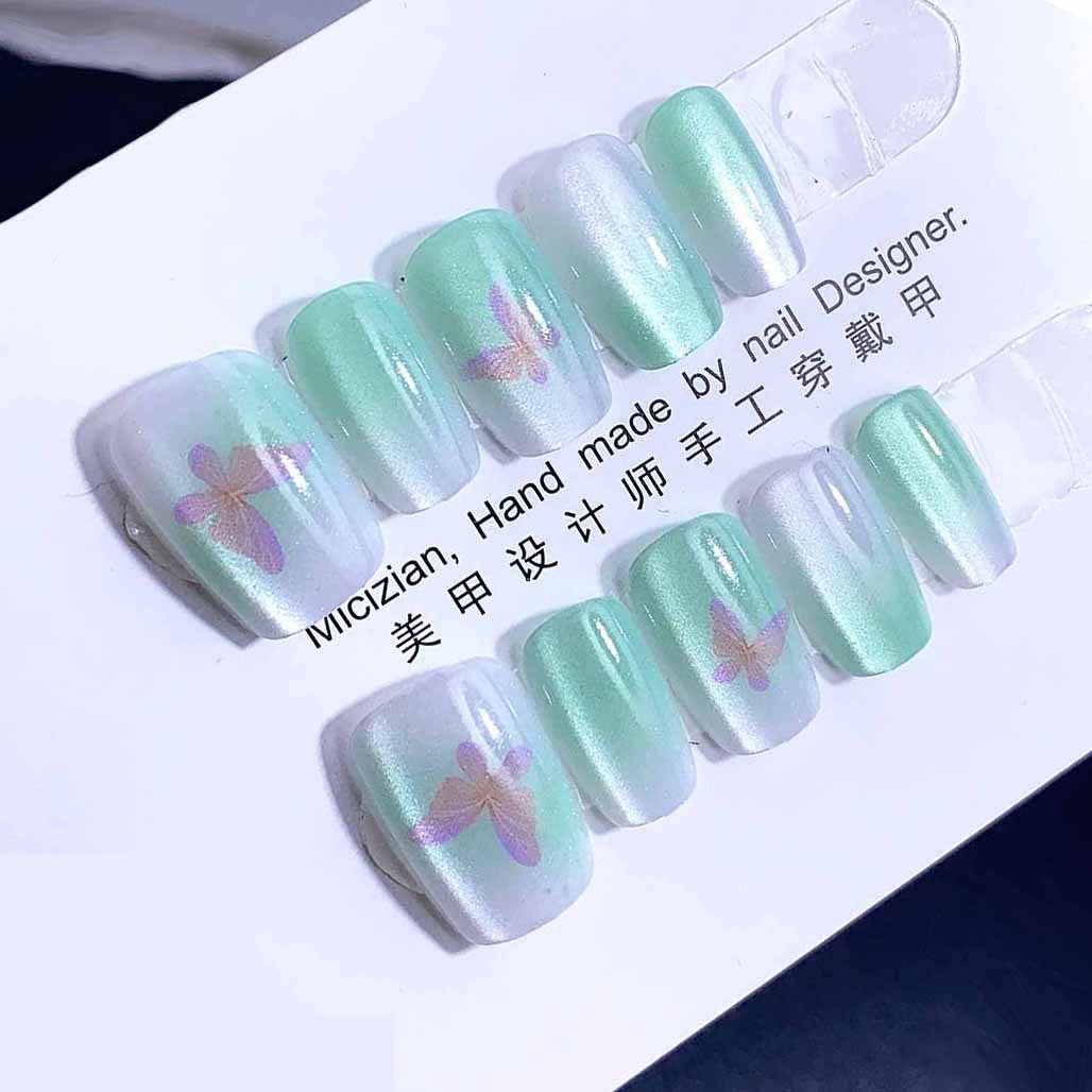 Handmade Wear Short Cat High-grade White Nail Stickers