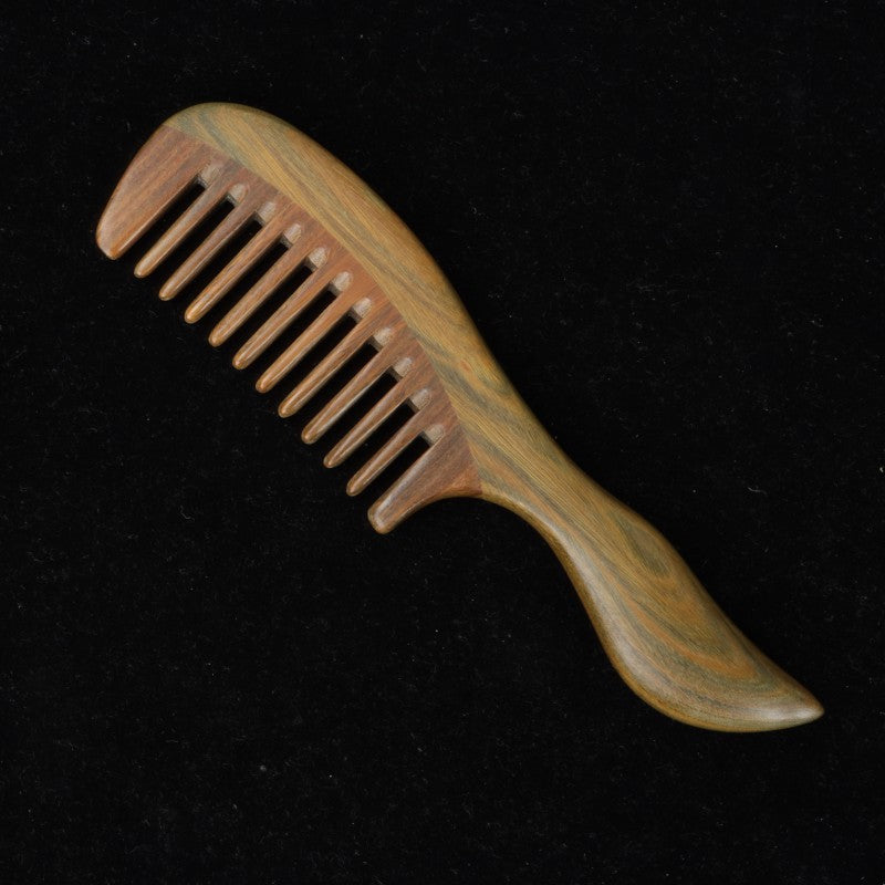 Brosses et peignes à cheveux ronds en bois de type grand naturel avec manche et dents fines