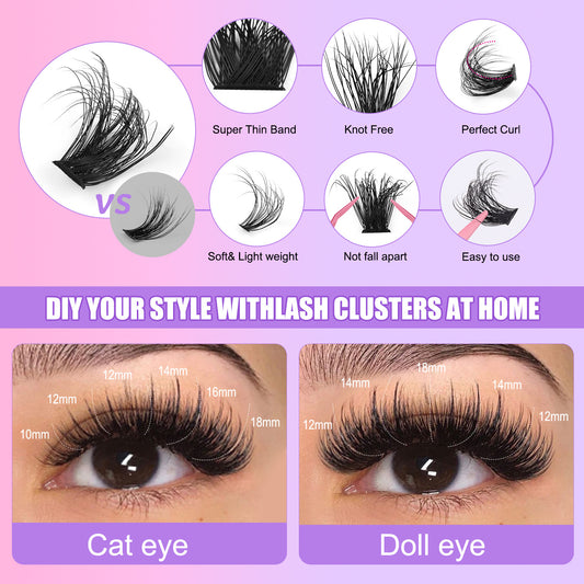 Assortment Pack Individual Eyelash Thick Curl False Lashes