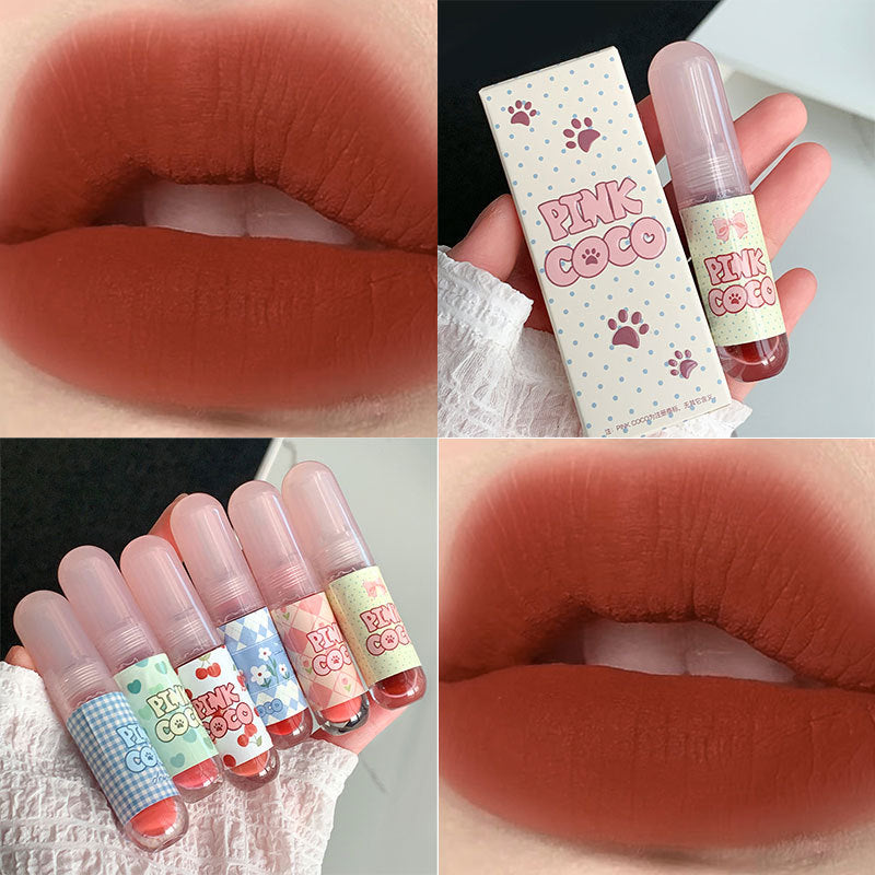 Capsule de brume légère Gloss mat Gloss à lèvres unis Mud