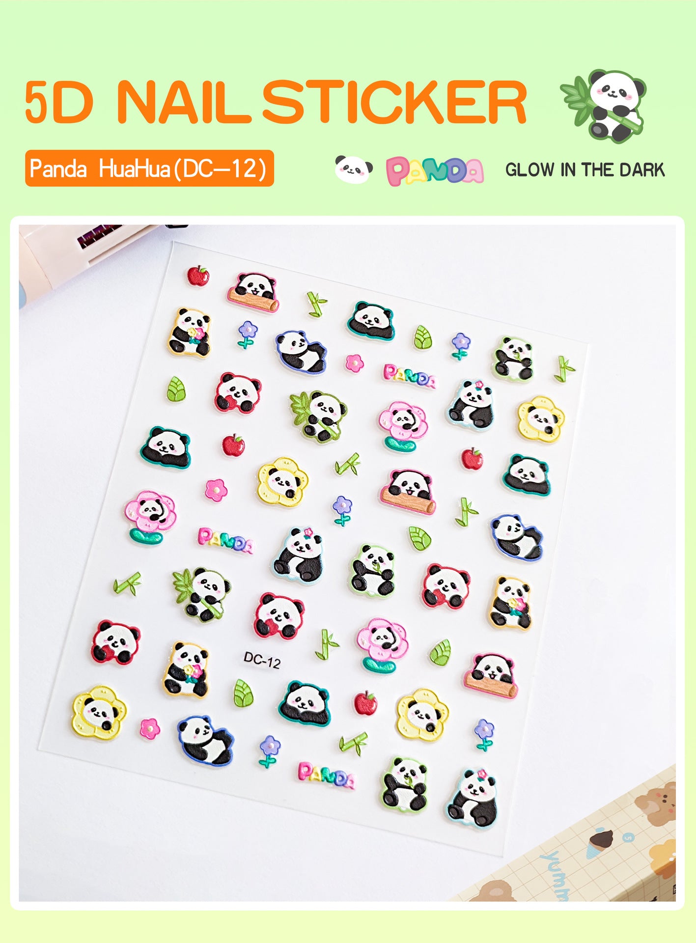 Children's Three-dimensional Relief Cute Animal Egg Doll Nail Stickers