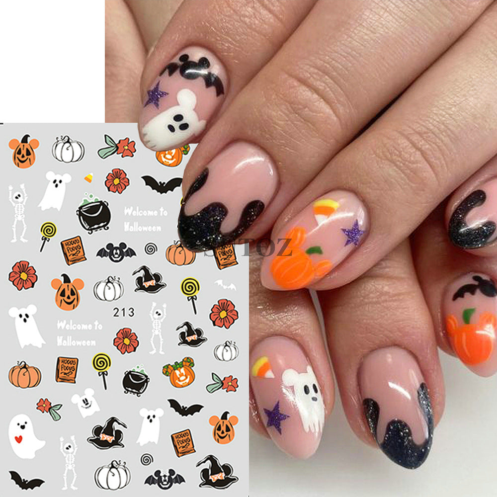 Halloween Carnival Series Funny Pumpkin Ghost Nail Stickers