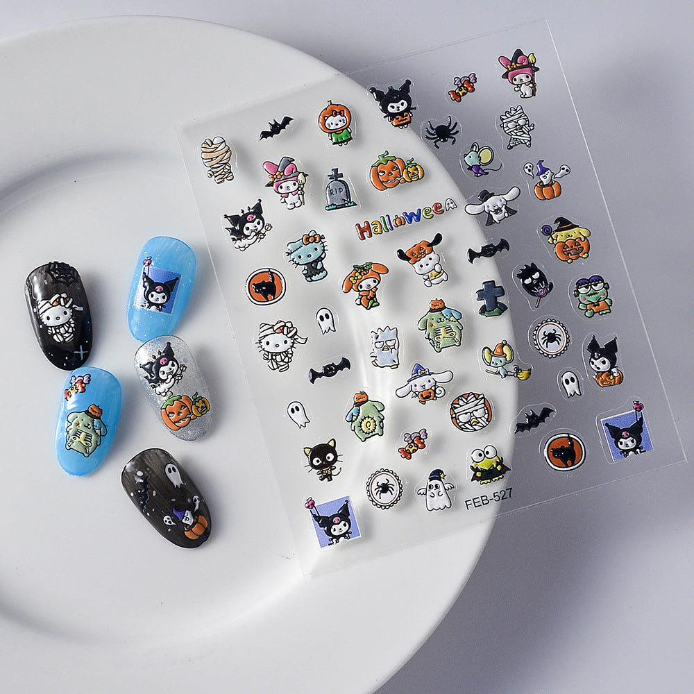 Series Three-dimensional Animal Cartoon Cat Adhesive Nail Stickers