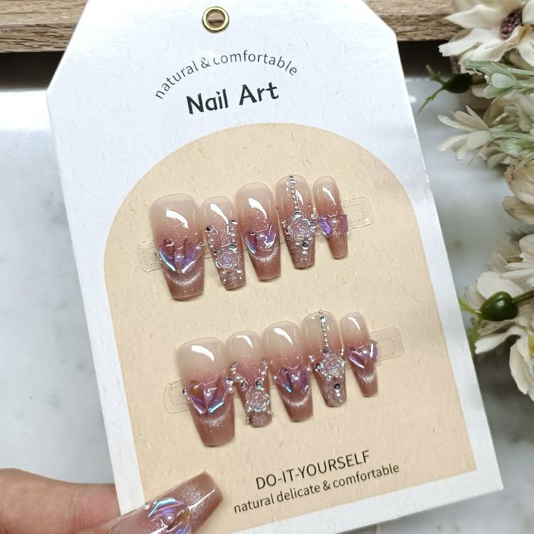 Patch UV Crystal Cat's Nail Art Split Code en dix pièces