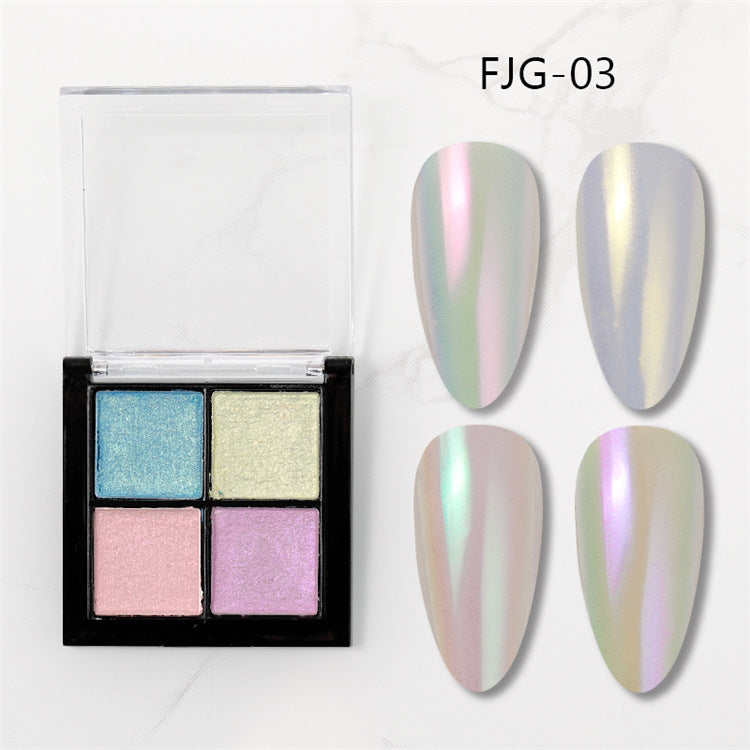 Solid Magic Mirror Effect Powder Four-color Nail Care Nail Art