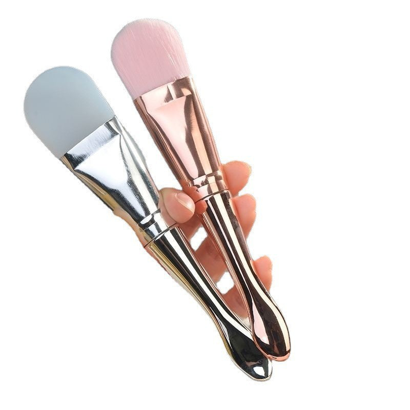 Brosse à poils souples en silicone avec cuillère Accessoires de maquillage doubles