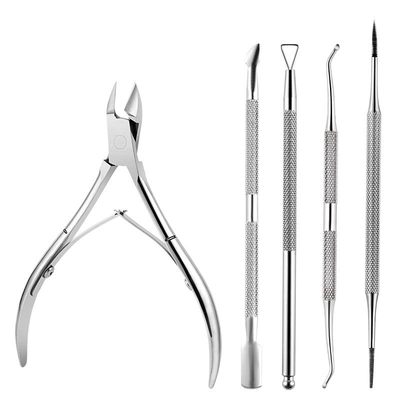 Ensemble d'outils pour ongles, limes, coupe-cuticules et peaux mortes en acier inoxydable