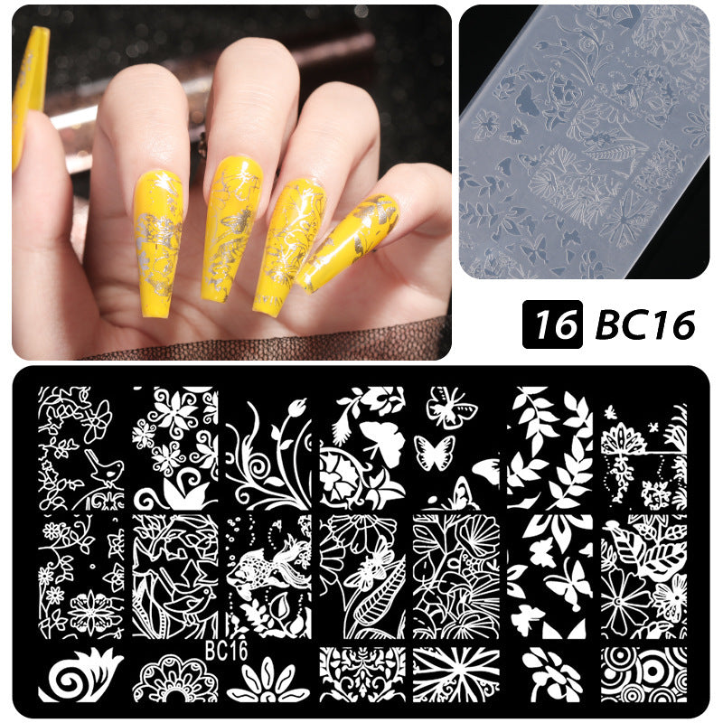 Plastic Seal Printing Board Transfer Manicure Nail Tool Set