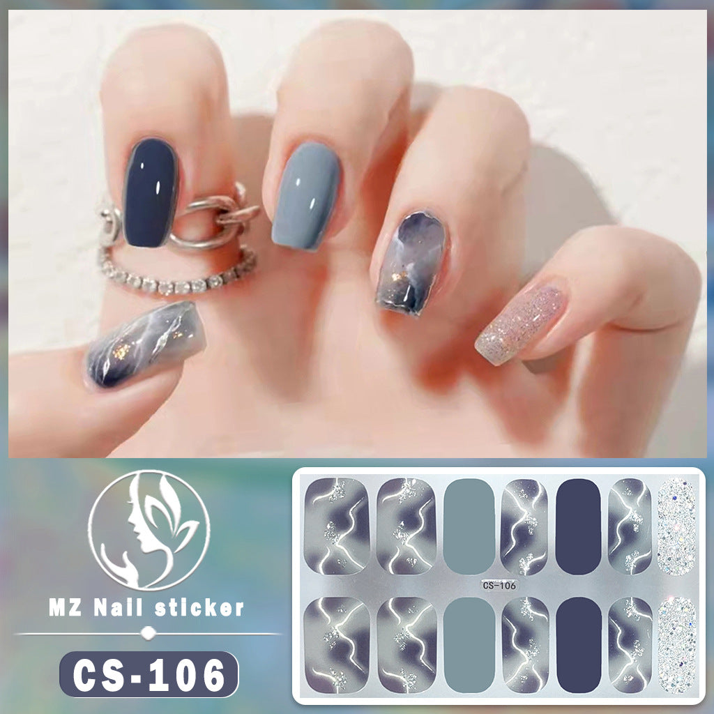 Autocollants pour ongles en gel imperméables avec motif floral à carreaux