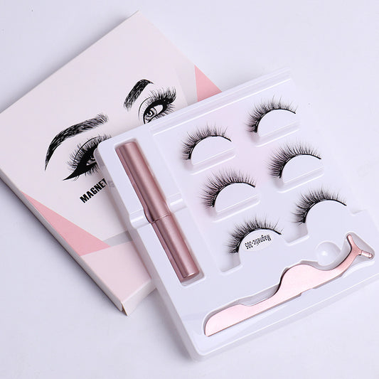 Pairs Magnetic Suction Eyelashes Natural Thick Comfortable Cross Artificial False Lashes