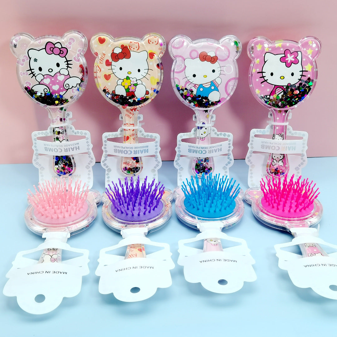 Brosses et peignes à cheveux pour enfants en forme de princesse des neiges et des glaces avec coussin d'air pour chat