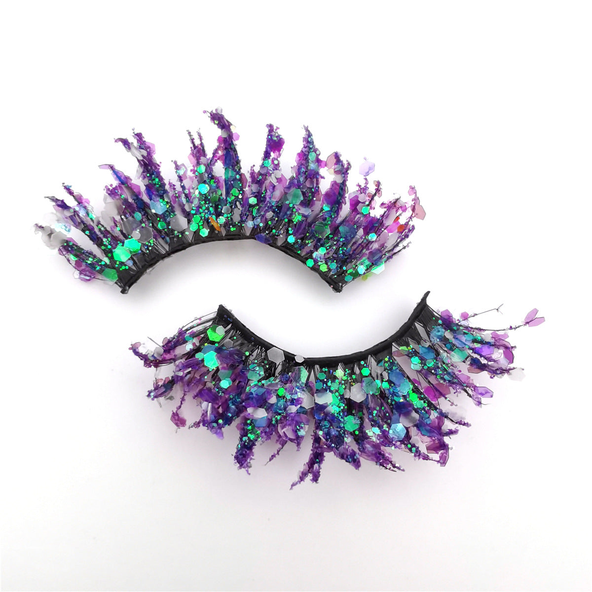 Fluorescent Luminous Sequins Eyelashes Color Thick False Lashes