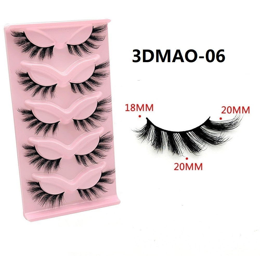 Five Pairs Of Cat Eyelashes Thick False Lashes