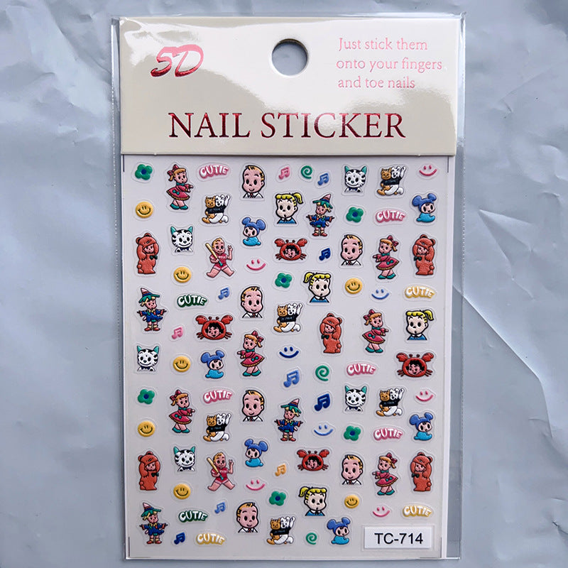 Relief Three-dimensional Cartoon Hand Account Goo Card Nail Tool Set