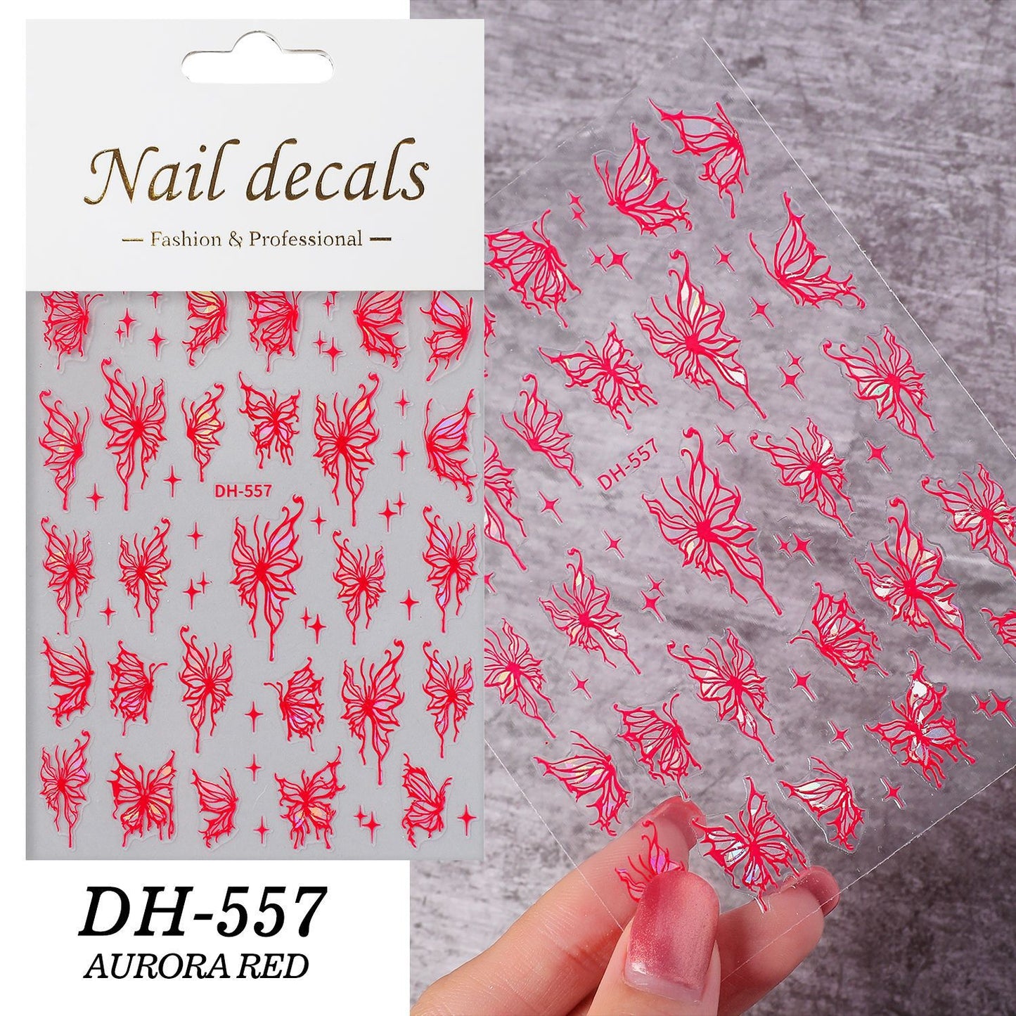 Liquid Butterfly Embossed Hollow Lines Fairy Nail Stickers