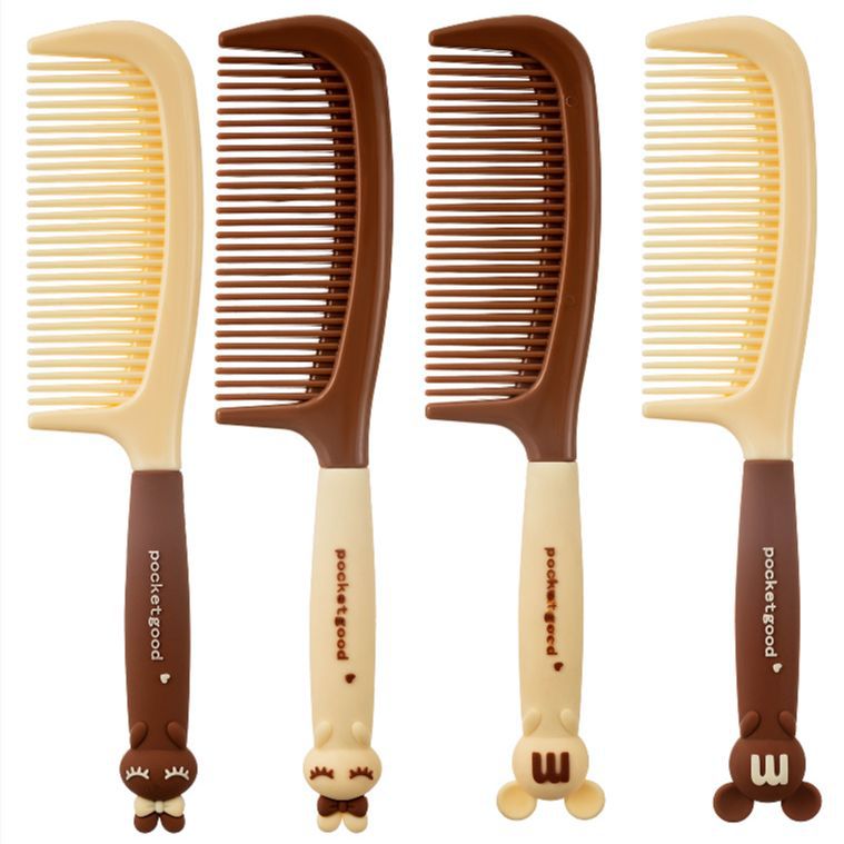 Brosses et peignes à cheveux blancs doux et adorables au chocolat et au café