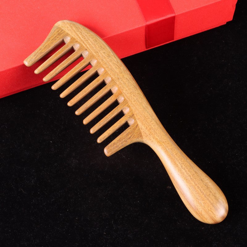 Brosses et peignes à cheveux ronds en bois de type grand naturel avec manche et dents fines