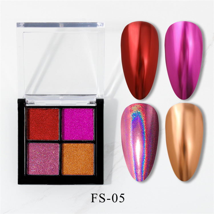 Solid Magic Mirror Effect Powder Four-color Nail Care Nail Art