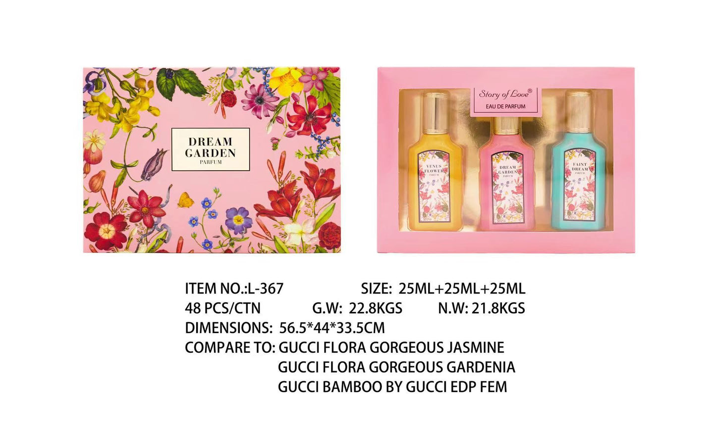 Men's Box Perfume Ladies Three-piece Full English Women's Fragrances