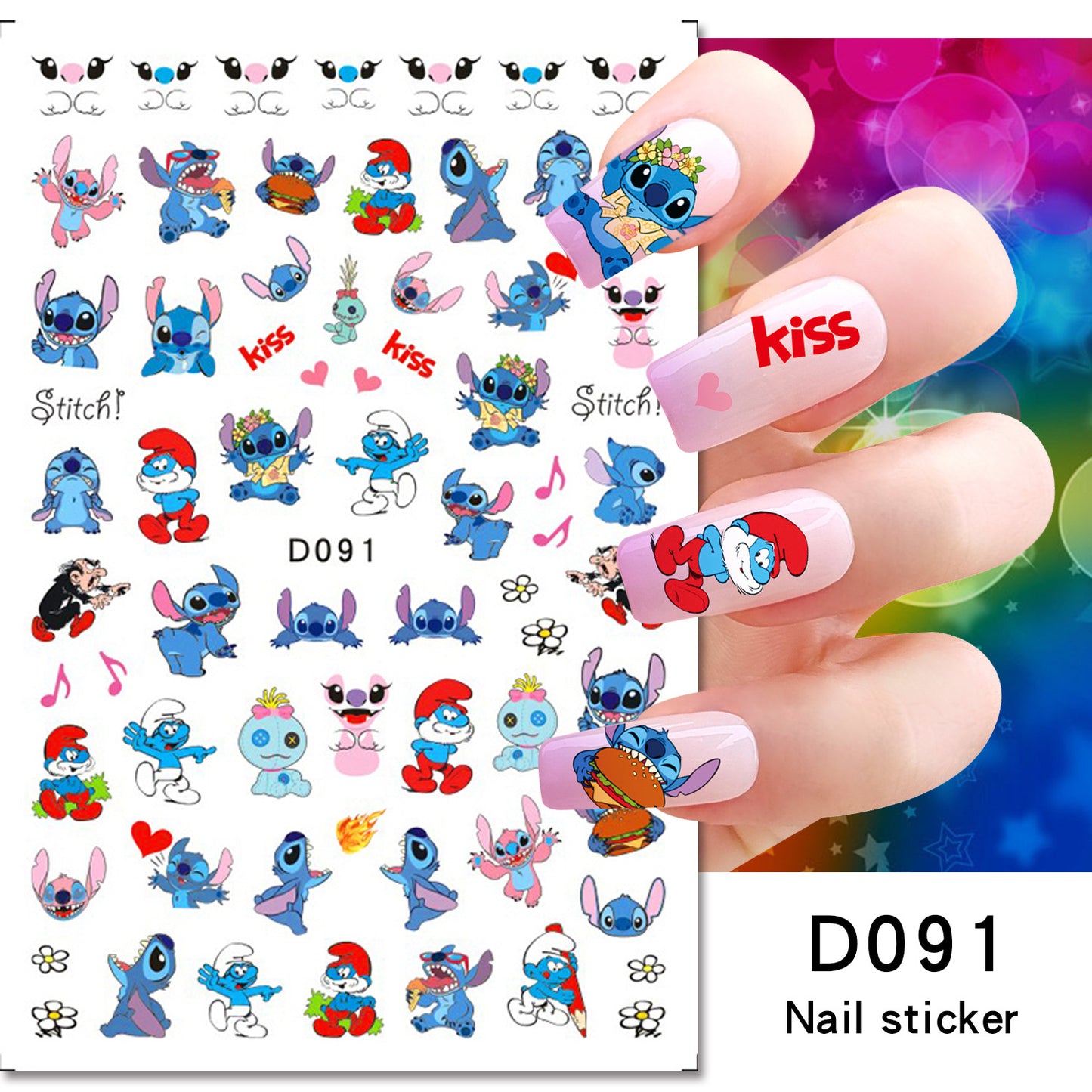 Autocollants pour ongles Cartoon Paper Memories Anime Mouse Stitch